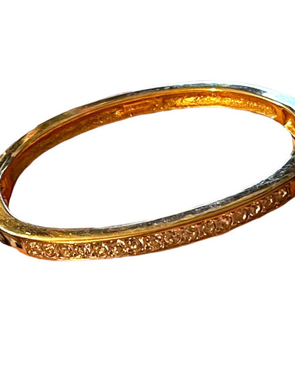 NINA RICCI Gold finish Swarovski crystal rhinestone bangle bracelet