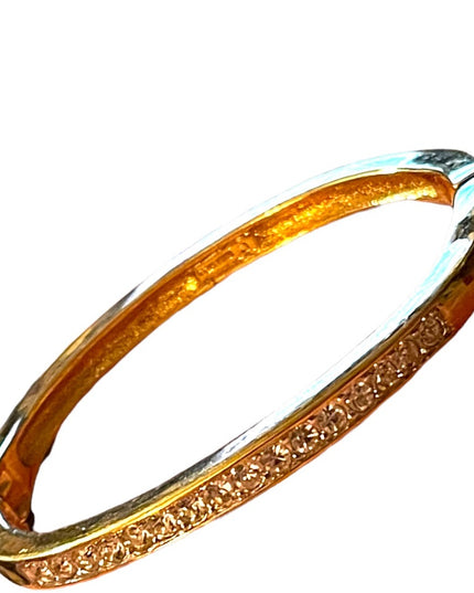 NINA RICCI Gold finish Swarovski crystal rhinestone bangle bracelet