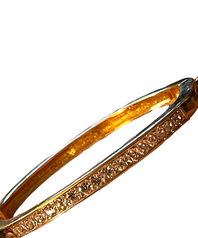NINA RICCI Gold finish Swarovski crystal rhinestone bangle bracelet