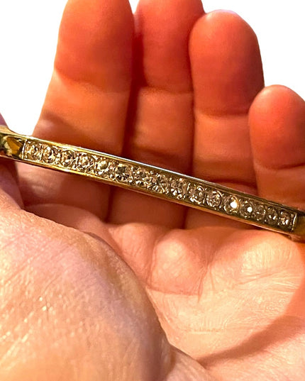 NINA RICCI Gold finish Swarovski crystal rhinestone bangle bracelet