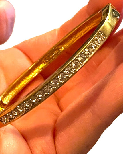 NINA RICCI Gold finish Swarovski crystal rhinestone bangle bracelet