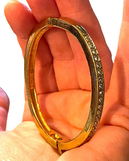 NINA RICCI Gold finish Swarovski crystal rhinestone bangle bracelet