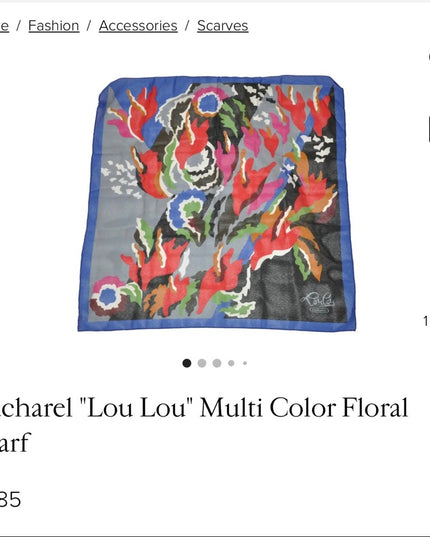 Vintage 1980s Cacharel Lou Lou Paris France  Scarf silk chiffon sheer