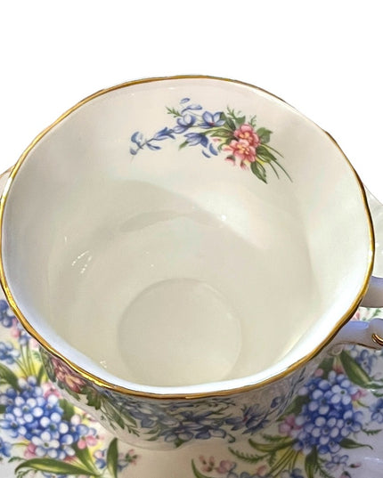 Vintage Paragon Blue Bells Floral Tea Cup & Saucer Set