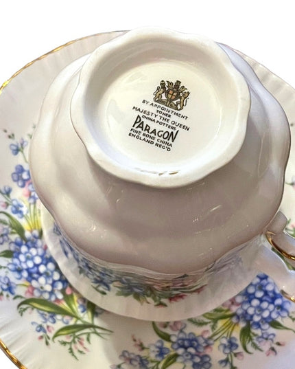 Vintage Paragon Blue Bells Floral Tea Cup & Saucer Set