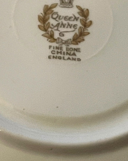 Queen Anne Cup & Saucer “Lady Eleanor" Burgundy Rose Floral; Vintage Tea cup