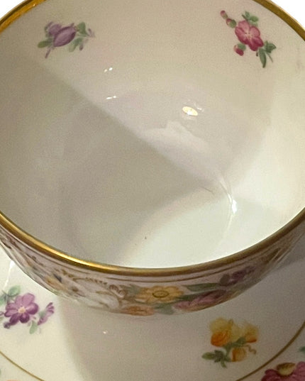 Schumann Bavaria Germany tea cup saucer Dresden Flower Pattern 1940s Germany