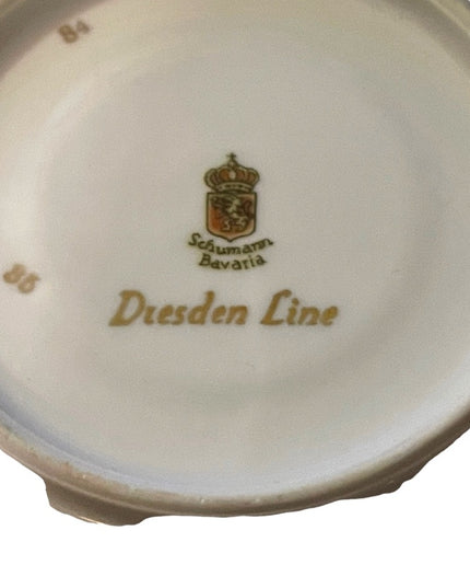 Schumann Bavaria Germany tea cup saucer Dresden Flower Pattern 1940s Germany