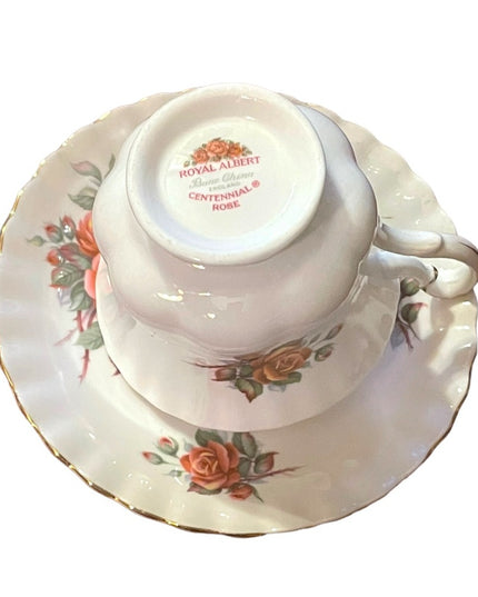 Vintage Royal Albert Centennial Rose Bone China Tea cup & Saucer England Floral