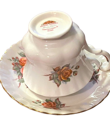 Vintage Royal Albert Centennial Rose Bone China Tea cup & Saucer England Floral