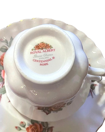 Vintage Royal Albert Centennial Rose Bone China Tea cup & Saucer England Floral
