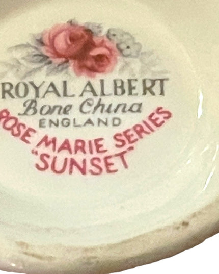 Royal Albert Rose Marie Series “sunset” tea cup and saucer circa 1960-1970. HTF