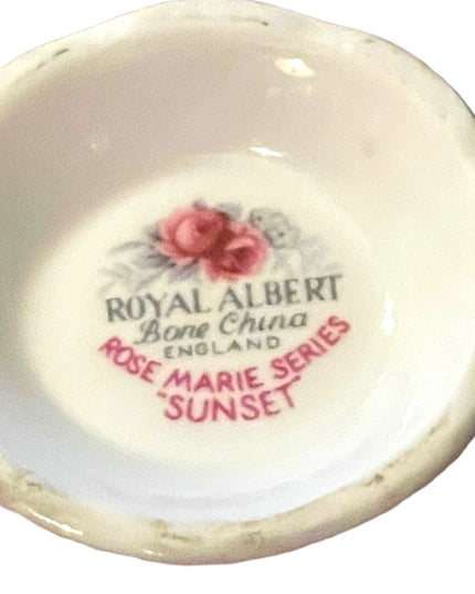 Royal Albert Rose Marie Series “sunset” tea cup and saucer circa 1960-1970. HTF