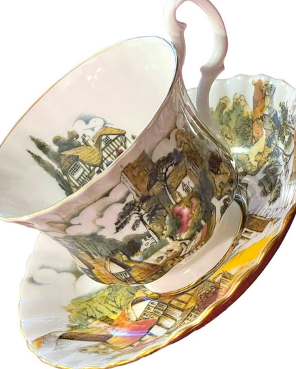 Royal Albert Tea cup Saucer Old English Village Tudor Cottage  England 1970s