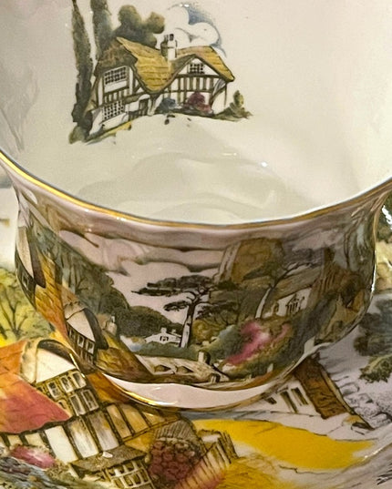 Royal Albert Tea cup Saucer Old English Village Tudor Cottage  England 1970s