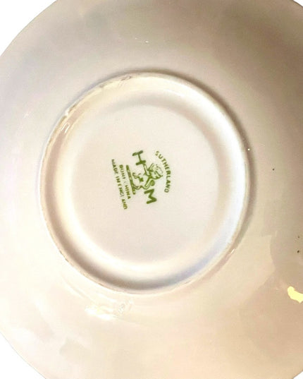 H M Sutherland Bone China Tea cup & Saucer Set, Yellow Band, Decor Trim, England