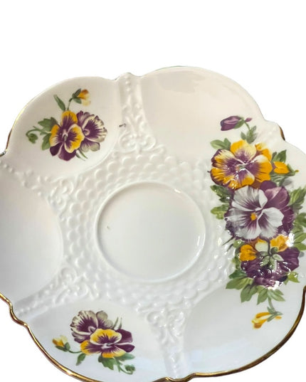 Aynsley English Tea cup  Saucer Pansy Pansies Teacup Collectible Vintage pastel
