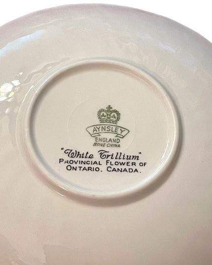 Vintage Aynsley White trillium limited Ed Tea cup saucer pastel pink music notes