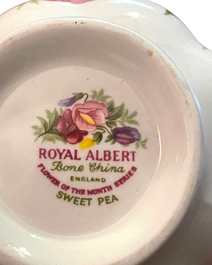 Royal Albert April Sweet Pea Tea cup  Saucer, Flower of the Month England