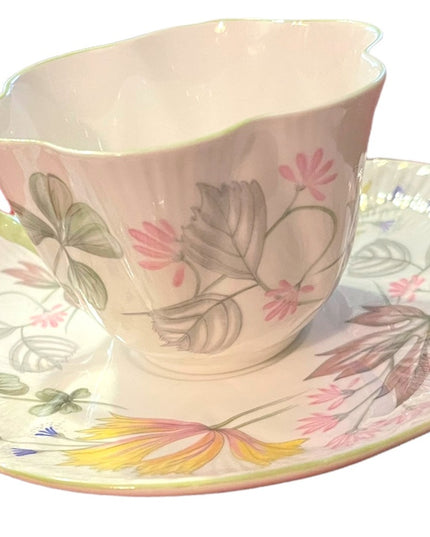Vintage SHELLEY Tea cup and saucer floral Bone China England flowers