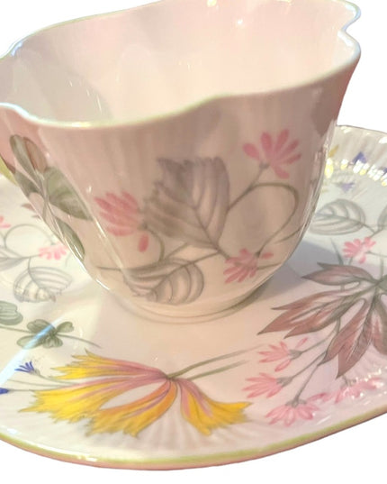Vintage SHELLEY Tea cup and saucer floral Bone China England flowers