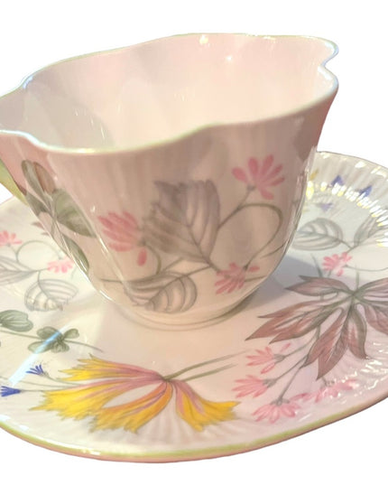 Vintage SHELLEY Tea cup and saucer floral Bone China England flowers