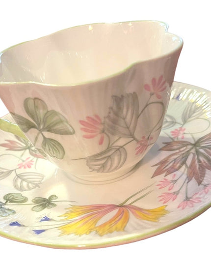 Vintage SHELLEY Tea cup and saucer floral Bone China England flowers