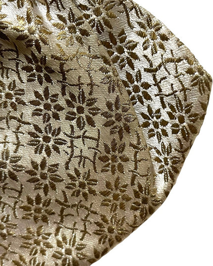 Antique Gold cream flower print gold ornate purse France