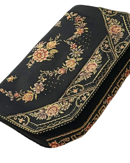 Antique Floral petite point 1920s flower roses clutch purse
