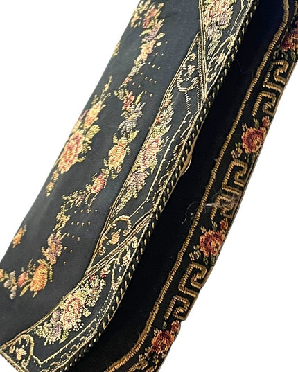 Antique Floral petite point 1920s flower roses clutch purse