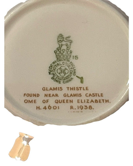 Royal Doulton England Tea Cup Saucer thistle floral flowers Fine china Vintage