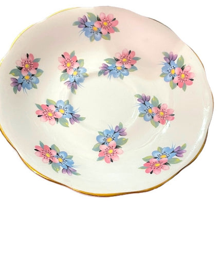 Vintage Royal Standard tea cup and saucer pastel blue floral floral England