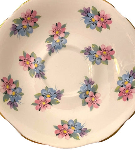 Vintage Royal Standard tea cup and saucer pastel blue floral floral England