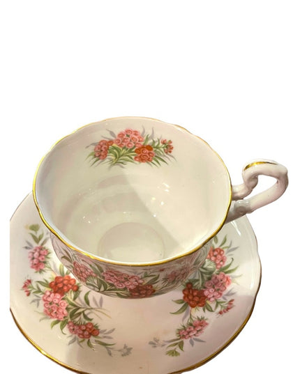 Vintage Paragon Floral flowers Fine bone china Tea cup & saucer pink