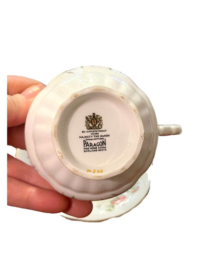Vintage Paragon Floral flowers Fine bone china Tea cup & saucer pink