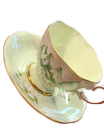 Vintage Royal Albert Laurentian Snow drop Tea cup& Saucer pastel England floral