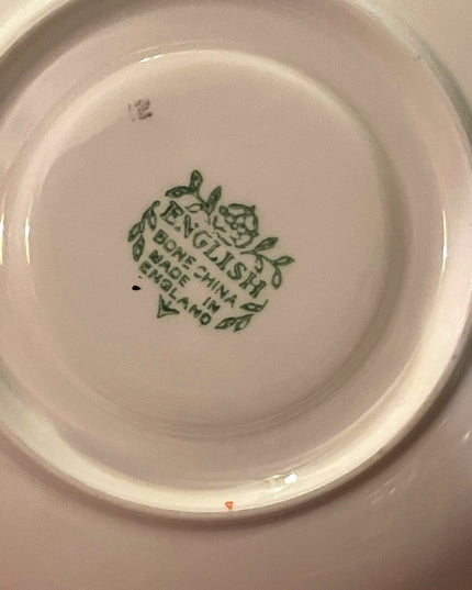 Vintage Pastel pink Cabbage roses yellow floral flower Tea cup & Saucer English