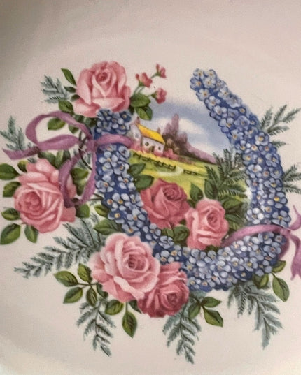 Vintage blue Pastel Colclough England Floral flowers tea cup & saucer