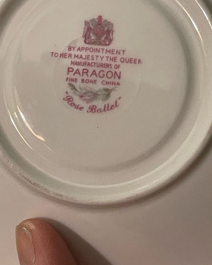 Vintage Paragon Rose Ballet Floral flower tea cup & saucer