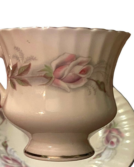 Vintage Paragon Rose Ballet Floral flower tea cup & saucer