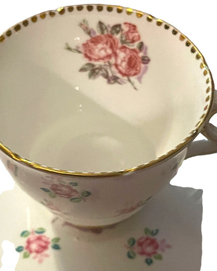 Vintage Royal Stafford fine bone china England Roses floral Te cup & saucer