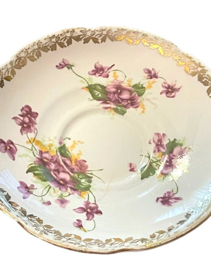 Vintage Collingwood fine bone china england floral flowers tea cup & saucer