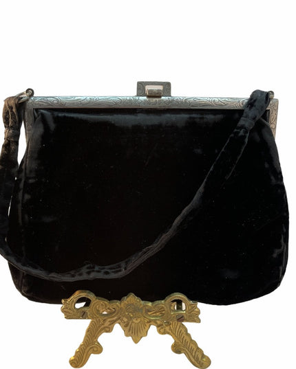 - Antique Sterling silver velvet Victorian Purse 1800s