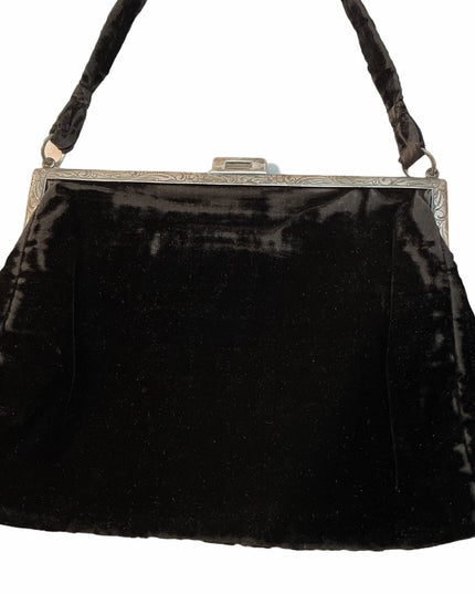 - Antique Sterling silver velvet Victorian Purse 1800s
