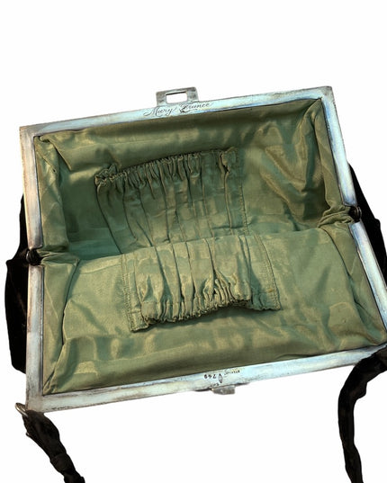 - Antique Sterling silver velvet Victorian Purse 1800s