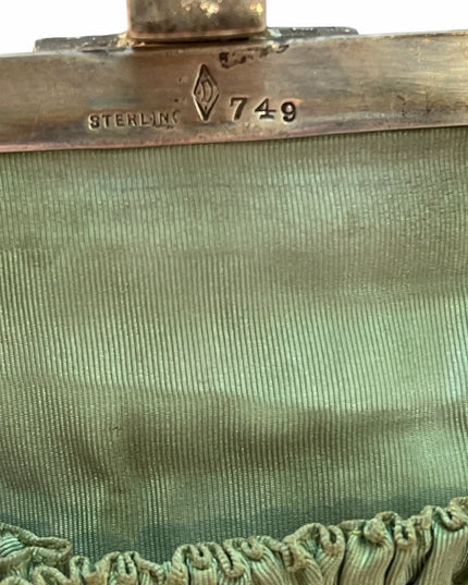 - Antique Sterling silver velvet Victorian Purse 1800s