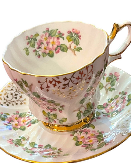 Vintage Queen Anne Fine bone China Floral tea cup & saucer set