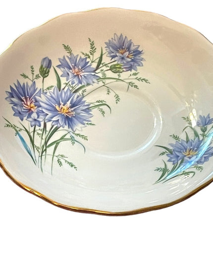 Vintage Royal Vale Pastel blue floral flowers Tea cup & saucer china England