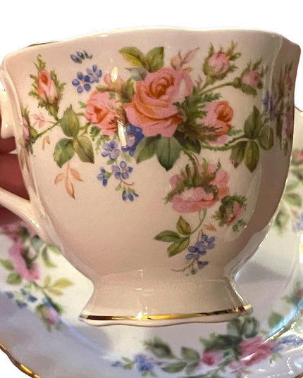 Vintage Royal Albert Moss Rose Tea cup & Saucer bone china England floral