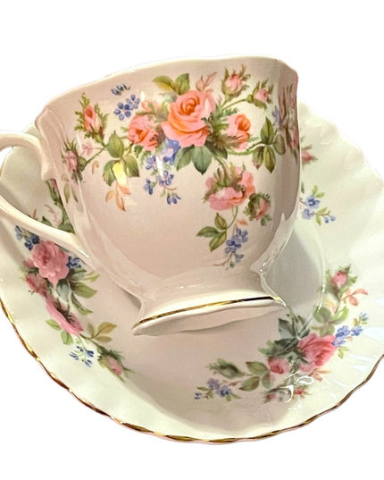 Vintage Royal Albert Moss Rose Tea cup & Saucer bone china England floral
